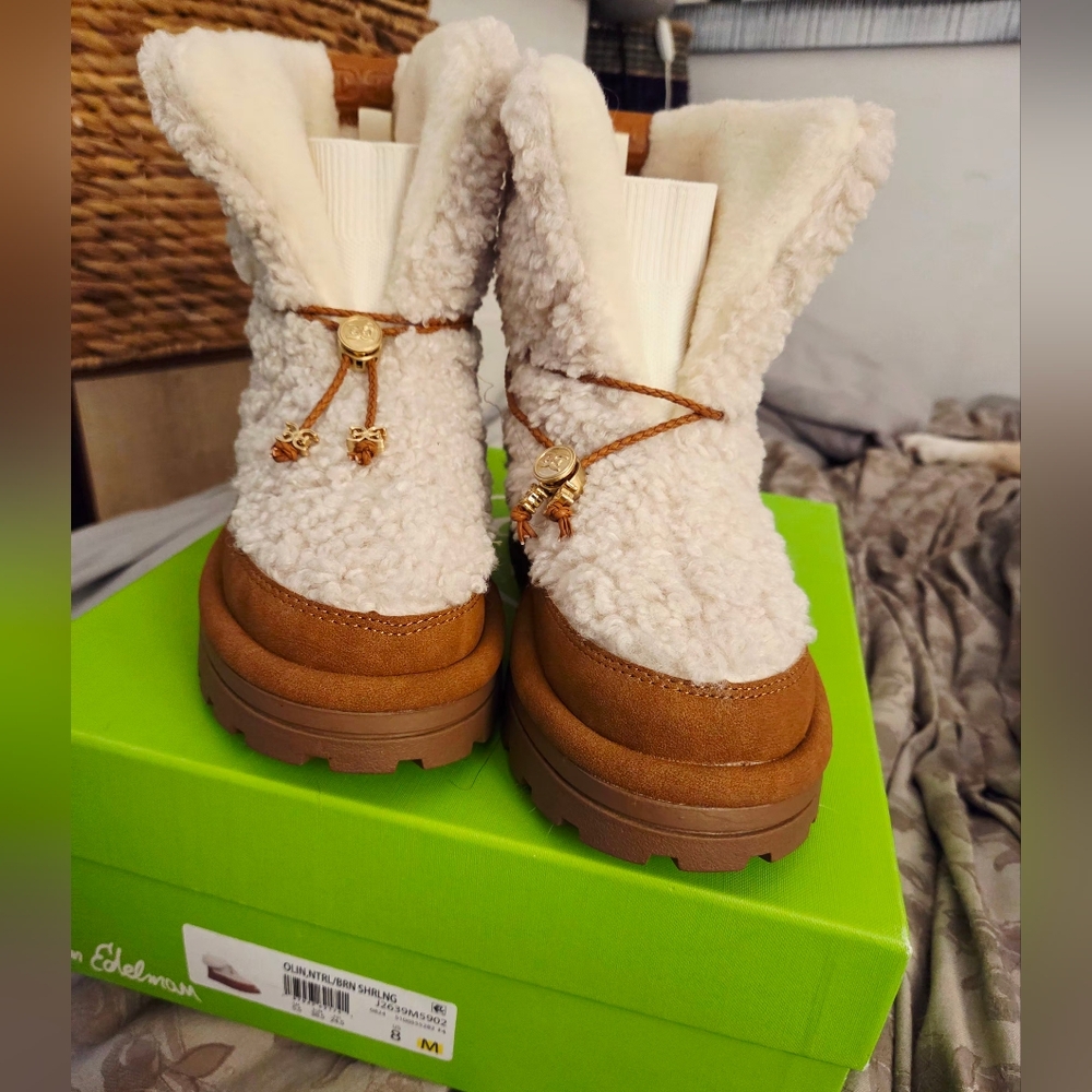 Sam Edelman Cream and Brown Women's Boots